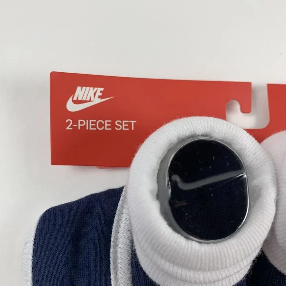 Nike Logo Futura Bib Booties‎ 2Pcs Set 0-6 Months New Born Baby Blue Cotton 6242